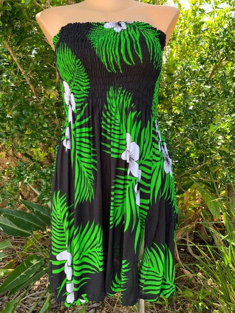 Ava Print Strapless Shirred Dress