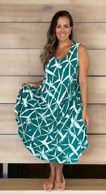 Katrina Dress - Milan Print (Tosca/White only)