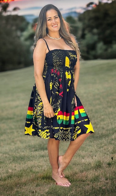 One Love Shirred Dress